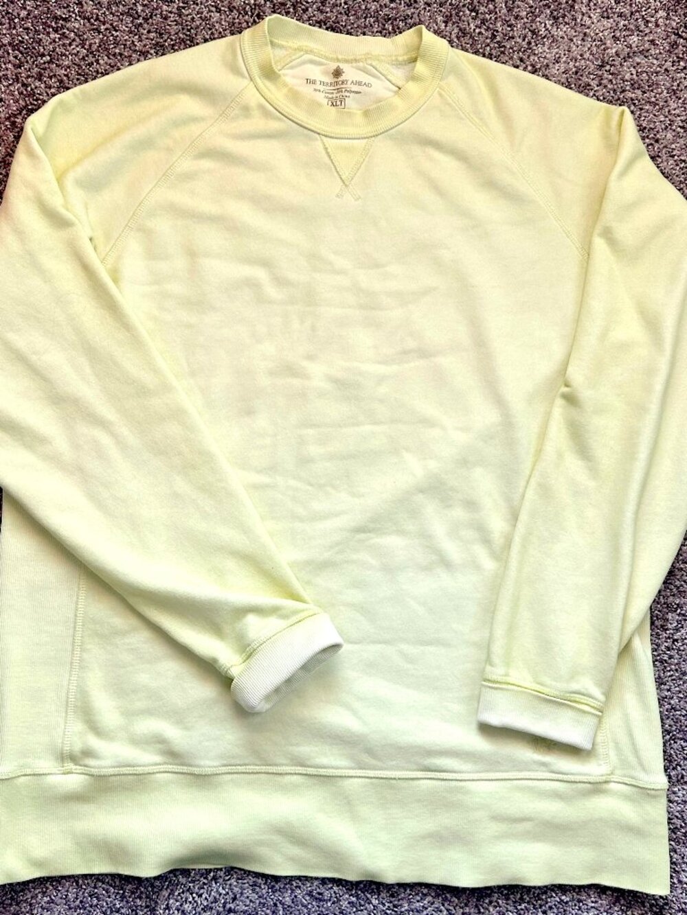 The Territory Ahead Sweatshirt Mens BIG XLT Lime Green Raglan Crewneck Pullover